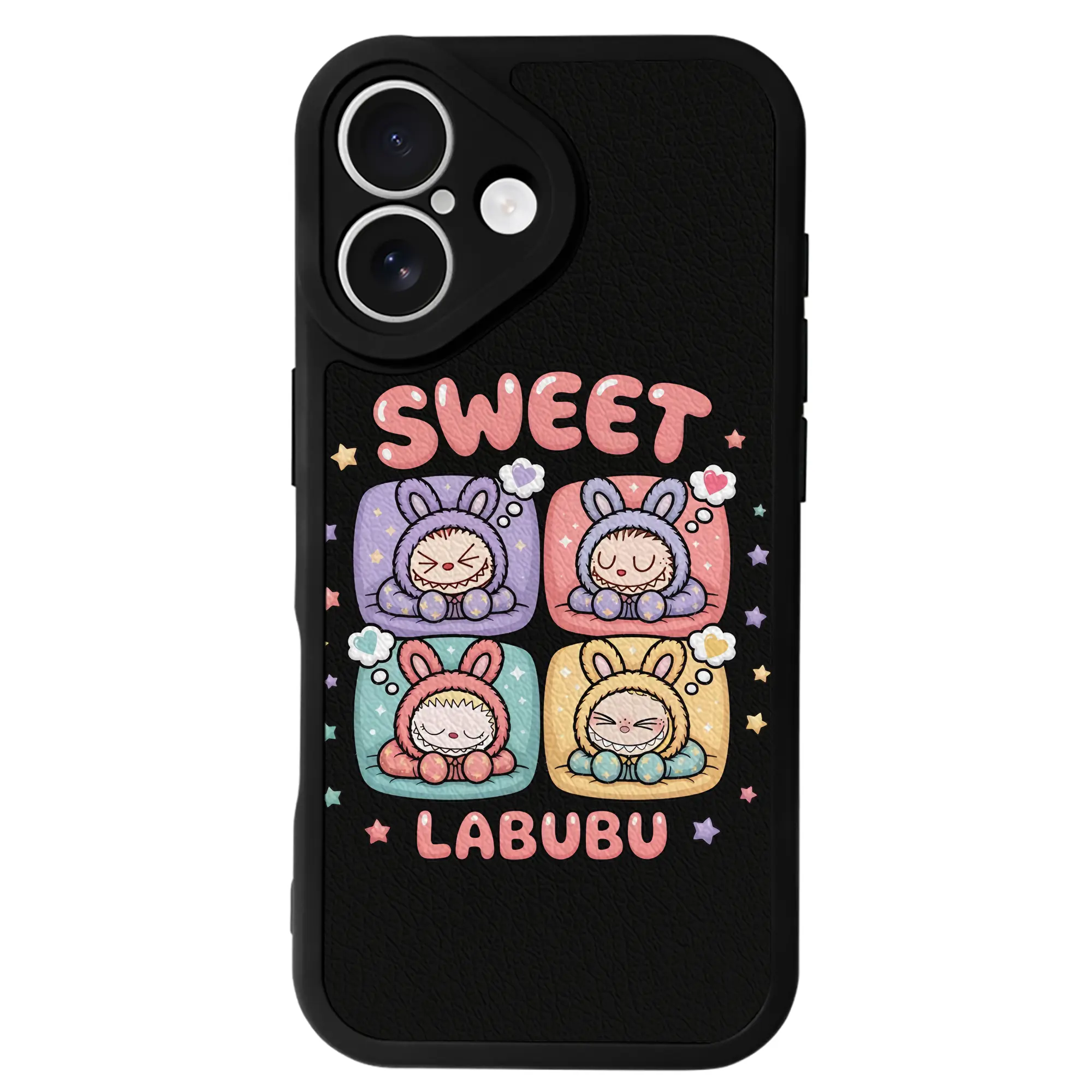 ラブブ グッズ モココ - IPhone 16シリーズ対応 ・ シリコンスマホケース ・ レザー調 ・ 高精度フィット ・ 耐衝撃 ・ ワイヤレス充電対応 ・ 精密カット